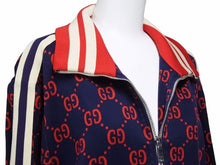 Load image into Gallery viewer, GUCCI グッチ 18AW GGジップアップ テクニカルジャージ トップス 長袖 ブルゾン ネイビー レッド サイズXL レディース 美品 36265