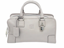 画像をギャラリービューアに読み込む, ロエベ LOEWE アマソナ28 レザー ベージュ カデナクロシェット ハンドバッグ 美品 中古 36447