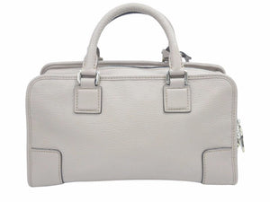 ロエベ LOEWE アマソナ28 レザー ベージュ カデナクロシェット ハンドバッグ 美品 中古 36447