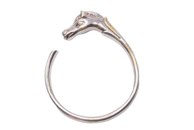 HERMES エルメス シュバル バングル ホース モチーフ シルバー バングル ヴィンテージ ブレスレット アクセサリー 中古 36674