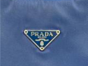 PRADA プラダ ホーボー ヴィンテージ ハンドバッグ ミニ ナイロン 三角ロゴ ブルー シルバー レディース 美品 中古 36698 正規品