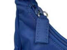 Load image into Gallery viewer, PRADA プラダ ホーボー ヴィンテージ ハンドバッグ ミニ ナイロン 三角ロゴ ブルー シルバー レディース 美品 中古 36698 正規品