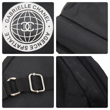 Load image into Gallery viewer, CHANEL シャネル ノベルティ ミニ リュックサック GABRIELLE AGENCE SPATIALE ナイロン レザー ブラック 美品 中古 36970