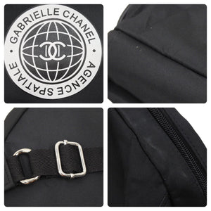 CHANEL シャネル ノベルティ ミニ リュックサック GABRIELLE AGENCE SPATIALE ナイロン レザー ブラック 美品 中古 36970