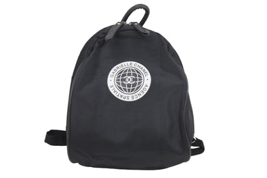 CHANEL シャネル ノベルティ ミニ リュックサック GABRIELLE AGENCE SPATIALE ナイロン レザー ブラック 美品 中古 36970