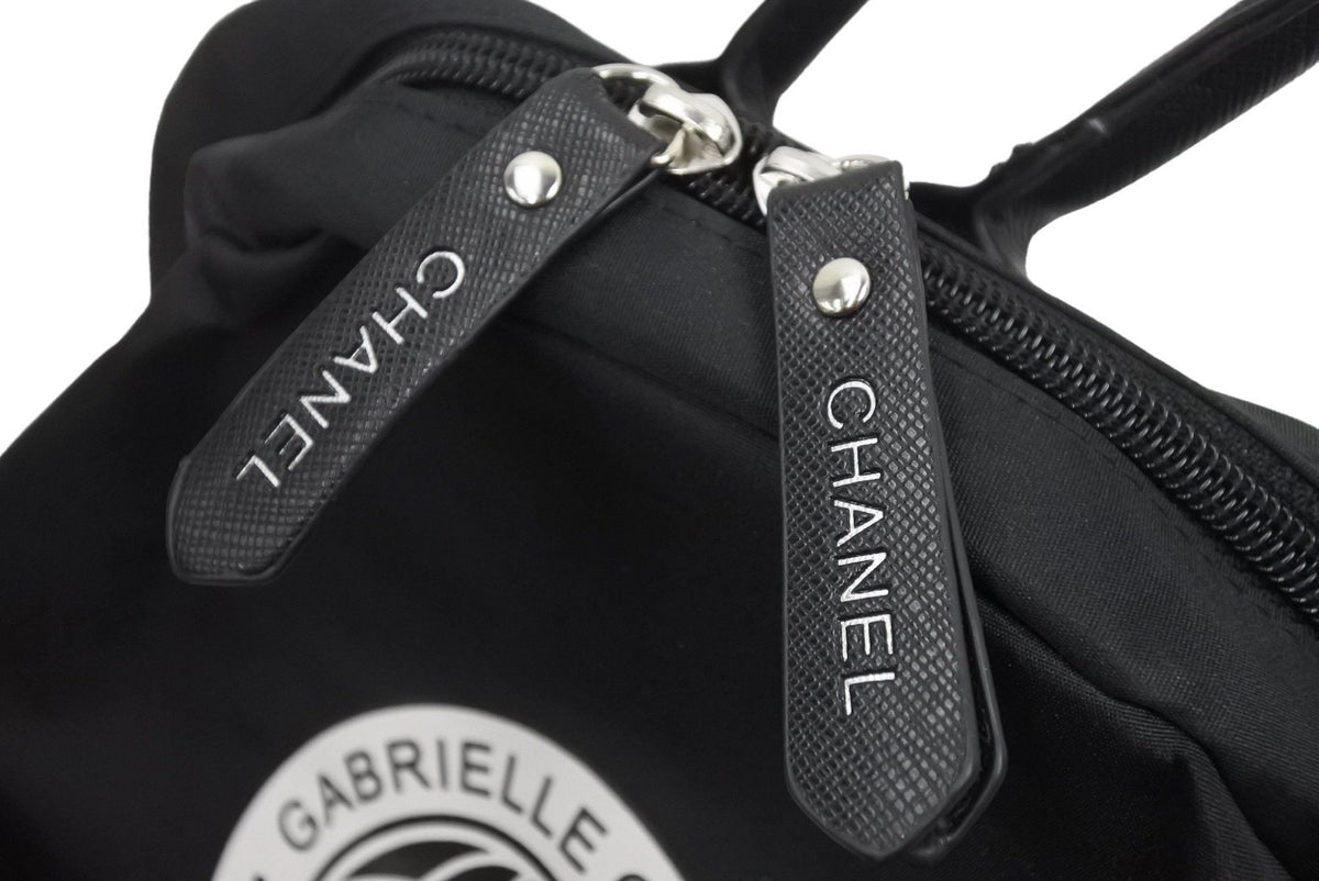 CHANEL シャネル ノベルティ ミニ リュックサック GABRIELLE AGENCE SPATIALE ナイロン レザー ブラック 美品 ...