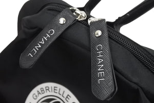 CHANEL シャネル ノベルティ ミニ リュックサック GABRIELLE AGENCE SPATIALE ナイロン レザー ブラック 美品 中古 36970
