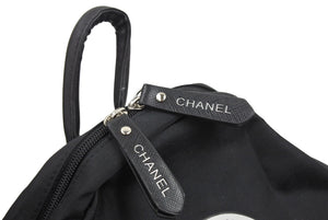 CHANEL シャネル ノベルティ ミニ リュックサック GABRIELLE AGENCE SPATIALE ナイロン レザー ブラック 美品 中古 36970