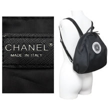 Load image into Gallery viewer, CHANEL シャネル ノベルティ ミニ リュックサック GABRIELLE AGENCE SPATIALE ナイロン レザー ブラック 美品 中古 36970