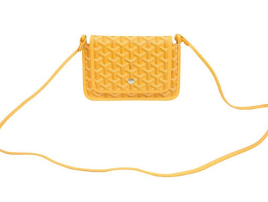GOYARD ゴヤール ショルダーバッグ ポジェット プリュメ ポーチウォレット PVC×レザー イエロー 新品同様 36988