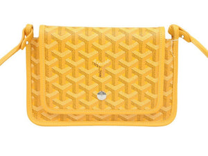 GOYARD ゴヤール ショルダーバッグ ポジェット プリュメ ポーチウォレット PVC×レザー イエロー 新品同様 36988