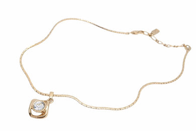 YVES SAINT LAURENT イヴ・サンローラン ネックレス ゴールドラインストーン レディース 美品 N37045 