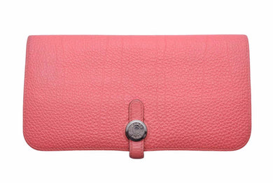 HERMES エルメス ドゴンロング ピンク長財布 ローズリップスティック コインケース トゴ レザーロングウォレット 美品 中古 37096
