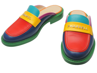 CHANEL PHARRELL シャネル ファレル・ウィリアムス ローファー 革靴 カプセルコレクション G34847 マルチ 41 メンズ 美品 37458