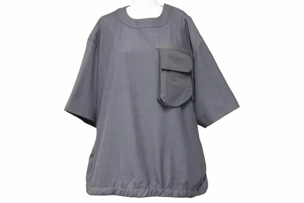 未使用品 sacai サカイ 22SS Suiting Mix Pullover プルオーバーシャツ 22-02671M グレー サイズ2 中古 37508