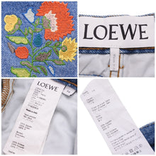 Load image into Gallery viewer, LOEWE ロエベ 2020春夏 デニムパンツ 花柄 フローラル 刺繍 FLORAL EMBROIDERY JEANS S2102420IB サイズ34 レディース 良好 37693