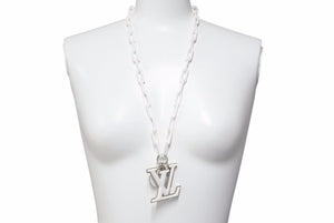 Louis Vuitton ルイヴィトン リンクチェーンネックレス M68253 セラミック 美品 中古 37701