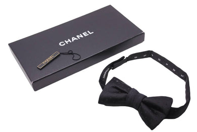 CHANEL シャネル 蝶ネクタイ リボンタイ ブラック ヴィンテージ 09A シルク ネクタイ チョーカー ユニセックス 37786