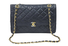 Load image into Gallery viewer, CHANEL シャネル パリ限定 26cm マトラッセ Wチェーン ショルダーバッグ ブラック 良品 中古 1番台 37885