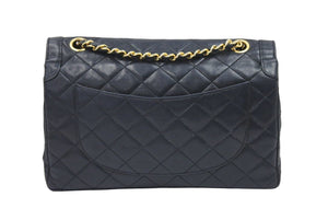 CHANEL シャネル パリ限定 26cm マトラッセ Wチェーン ショルダーバッグ ブラック 良品 中古 1番台 37885