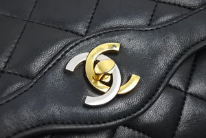 CHANEL シャネル パリ限定 26cm マトラッセ Wチェーン ショルダーバッグ ブラック 良品 中古 1番台 37885