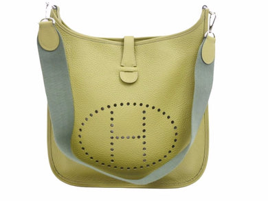 品同様 HERMES エルメス エブリンMM アニスグリーン □H刻印 初期 トリヨンクレマンス ショルダーバッグ 中古 37936
