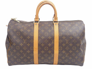 LOUIS VUITTON ルイヴィトン キーポル 45 ボストンバッグ M41428 モノグラム 旅行 良品 中古 37942