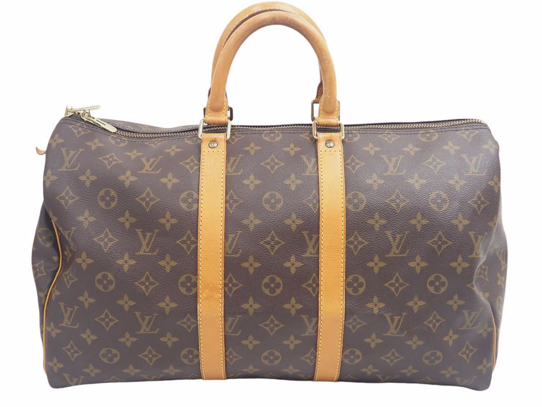LOUIS VUITTON ルイヴィトン キーポル 45 ボストンバッグ M41428 モノグラム 旅行 良品 中古 37942