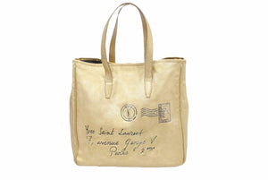 YVES SAINT LAURENT イヴ サン ローラン YSL ゴールド ハンドバック 2160765 002058 美品 37992
