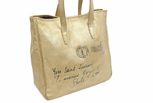 YVES SAINT LAURENT イヴ サン ローラン YSL ゴールド ハンドバック 2160765 002058 美品 37992