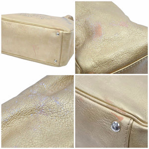 YVES SAINT LAURENT イヴ サン ローラン YSL ゴールド ハンドバック 2160765 002058 美品 37992