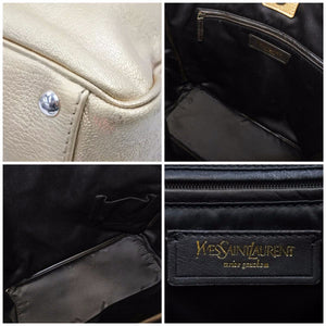 YVES SAINT LAURENT イヴ サン ローラン YSL ゴールド ハンドバック 2160765 002058 美品 37992