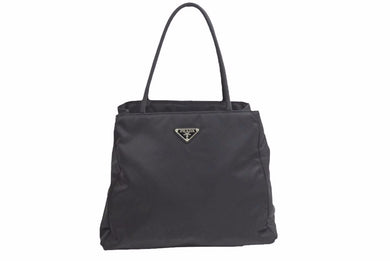 PRADA プラダ トートバッグ ナイロン トライアングルロゴ ブラックシルバー金具レディース 美品 N38051 
