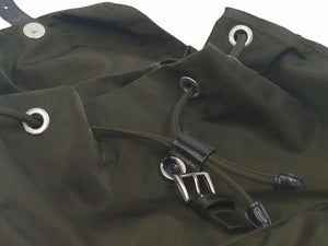 PRADA プラダ ヴィンテージ ミニバックパック ナイロン レザー カーキ シルバー金具 レディース 中古 N38137
