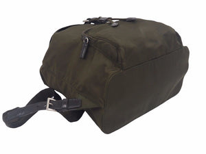 PRADA プラダ ヴィンテージ ミニバックパック ナイロン レザー カーキ シルバー金具 レディース 中古 N38137
