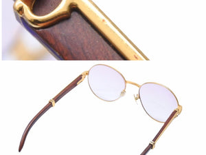 Cartier カルティエ メガネ 眼鏡 ウッド テンプル サングラス ヴィンテージ アイウェア 52□18 130b 中古 38149