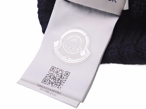 MONCLER モンクレール ニットキャップ ビーニー ネイビー ワッペン ウール レディース サイズS 良好 N38215