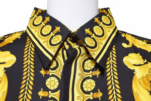 新品未使用 VERSACE ヴェルサーチ 希少 バロック柄 シャツ 総柄 ヴィンテージ 新品同様 激レア 44 タグ付き 38307