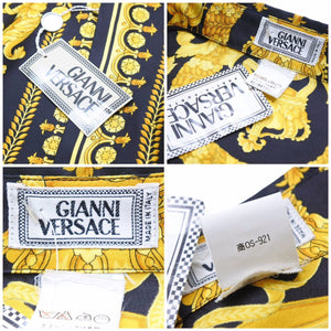 新品未使用 VERSACE ヴェルサーチ 希少 バロック柄 シャツ 総柄 ヴィンテージ 新品同様 激レア 44 タグ付き 38307