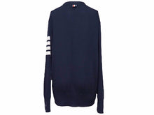 画像をギャラリービューアに読み込む, THOM BROWNE トムブラウン MKC002A00014415 カーディガン サイズ 3 ウール ネイビー ホワイト トリコロール 美品 中古 38334
