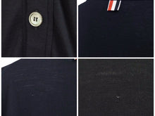 画像をギャラリービューアに読み込む, THOM BROWNE トムブラウン MKC002A00014415 カーディガン サイズ 3 ウール ネイビー ホワイト トリコロール 美品 中古 38334
