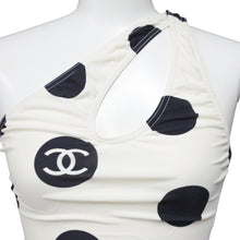 Load image into Gallery viewer, CHANEL シャネル ハイレグ 97P 水着 ワンショルダー ポルカドット柄 P07697V05563 ホワイト ブラック サイズ38 美品 中古 38339