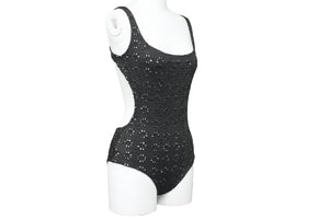 CHANEL シャネル ココマーク スイムウェア ハイレグ 水着 ワンポイントロゴ 01C p16933v09467 ブラック 美品 中古 38357