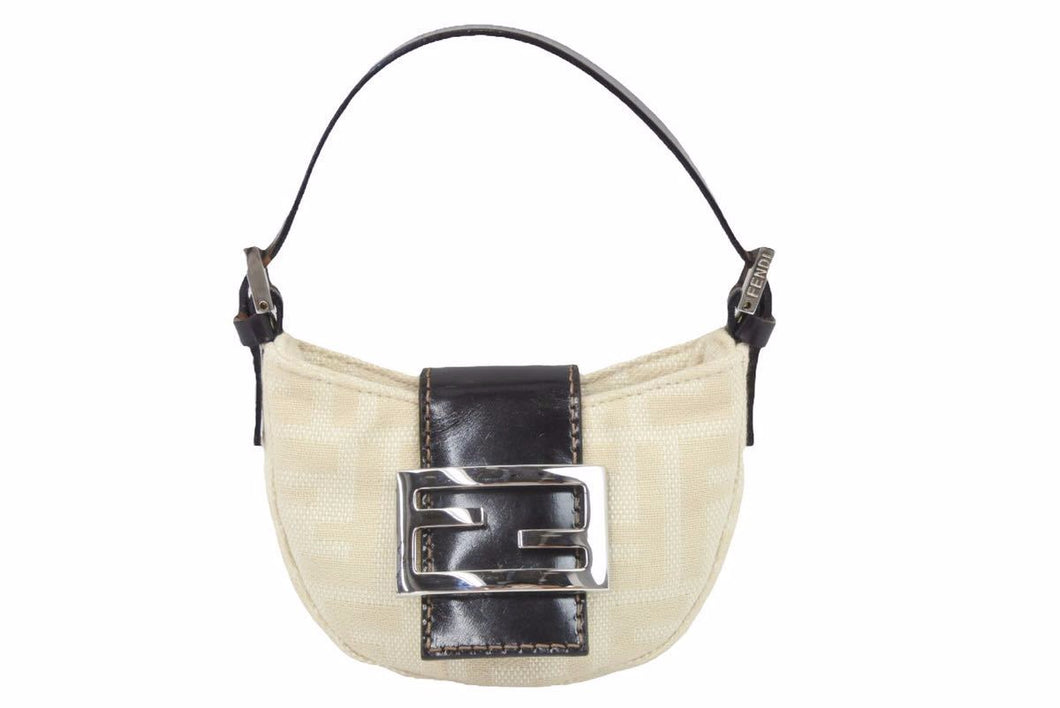 FENDI フェンディ ミニマンマ ハンドバッグ ズッキーノ マンマ ベージュ バッグ 美品 中古 38394