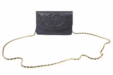 画像をギャラリービューアに読み込む, CHANEL シャネル ショルダーバッグ チェーンウォレット ショルダーバッグ ブラック系 キャビアスキン 美品 中古 38398