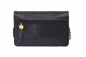 CHANEL シャネル ショルダーバッグ チェーンウォレット ショルダーバッグ ブラック系 キャビアスキン 美品 中古 38398