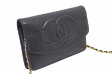 画像をギャラリービューアに読み込む, CHANEL シャネル ショルダーバッグ チェーンウォレット ショルダーバッグ ブラック系 キャビアスキン 美品 中古 38398
