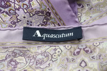Load image into Gallery viewer, Aquascutum アクアスキュータム スカーフ ストール ショール ペイズリー柄 シルク パープル マルチカラー 美品 中古 38437