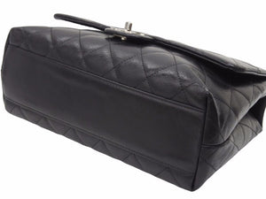 シャネル CHANEL マトラッセ ラムスキン ブラック ハンドバッグ ケリー型 良品 中古 38471