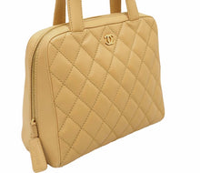 Load image into Gallery viewer, シャネル CHANEL ワイルドステッチ ココマーク トートバッグ ハンドバッグ ラムスキン ベージュ 美品 中古 38494